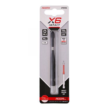 Click Here To Enlarge This Photo Of TIMCO 2PH90X6 - X6 Impact Phillips Driver Bits No.2 x 90mm