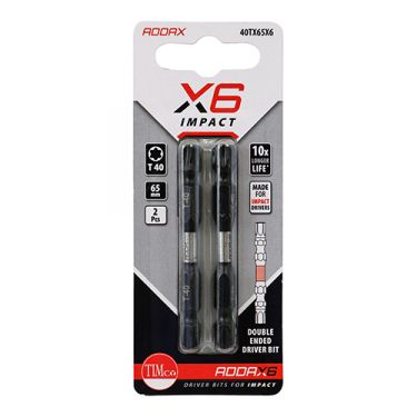 Click Here To Enlarge This Photo Of TIMCO 40TX65X6 - X6 Double Ended TX Drive Bits TX40 x 65mm (2pcs)