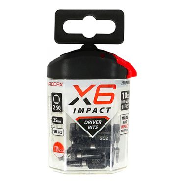 Click Here To Enlarge This Photo Of TIMCO 2SQ25X6 - X6 Impact Square Driver Bits No.2 x 25mm (10pcs)