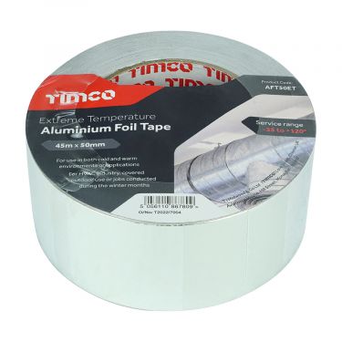 Click Here To Enlarge This Photo Of TIMCO AFT50ET - 50mm x 45m Extreme Temperature Aluminium Foil Tape