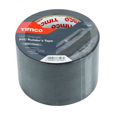 Click Here To Enlarge This Photo Of TIMCO HSBT - 75mm x 33mm Black High Strength PVC Builder's Tape