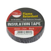TIMCO ITBLACK - 18mm x 25m Black PVC Insulation Tape 10pcs