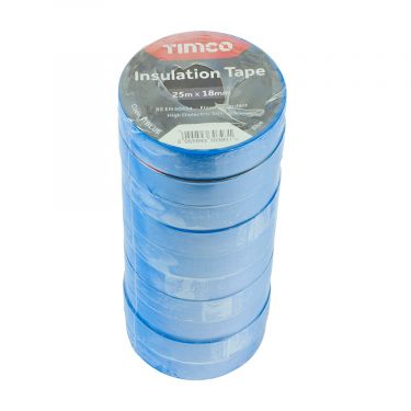 Click Here To Enlarge This Photo Of TIMCO ITBLUE - 18mm x 25m Black PVC Insulation Tape 10pcs
