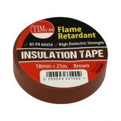 TIMCO ITBROWN - 18mm x 25m Black PVC Insulation Tape 10pcs