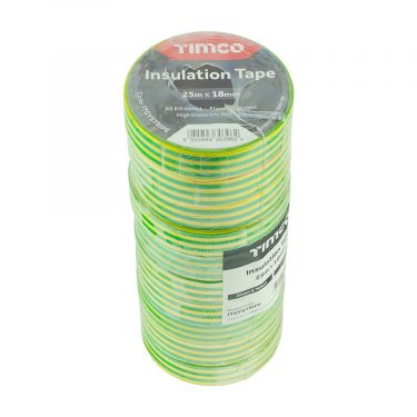 Click Here To Enlarge This Photo Of TIMCO ITGYSTRIPE - 18mm x 25m Black PVC Insulation Tape 10pcs