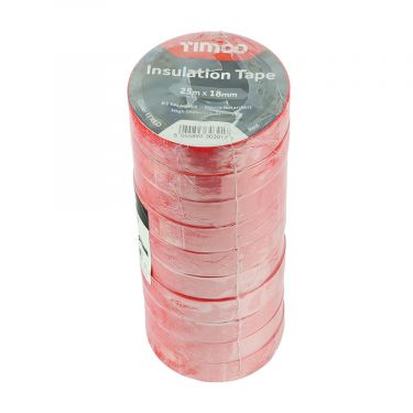 Click Here To Enlarge This Photo Of TIMCO ITRED - 18mm x 25m Black PVC Insulation Tape 10pcs