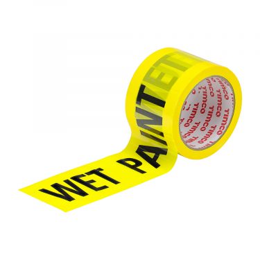 Click Here To Enlarge This Photo Of TIMCO WPT100 - 70mm x 100m Yellow & Black Wet Paint Tape