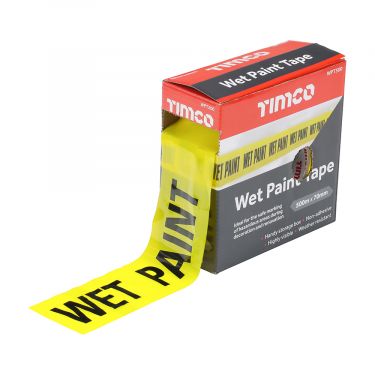 Click Here To Enlarge This Photo Of TIMCO WPT500 - 70mm x 500m Yellow & Black Wet Paint Tape