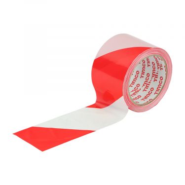 Click Here To Enlarge This Photo Of TIMCO BART - 70mm x 100m Red & White Barrier Tape