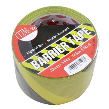 Click Here To Enlarge This Photo Of TIMCO BARTYB - 70mm x 100m Black & Yellow Barrier Tape