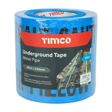 Click Here To Enlarge This Photo Of TIMCO UTWP - 150mm x 365m Blue 'Water Pipe' Underground Tape