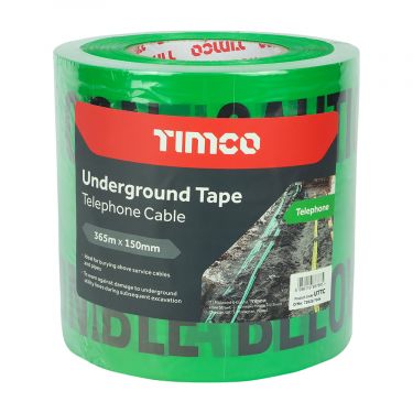 Click Here To Enlarge This Photo Of TIMCO UTTC - 150mm x 365m Green 'Telephone Cable' Underground Tape