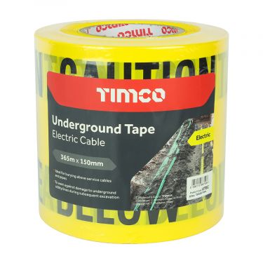 Click Here To Enlarge This Photo Of TIMCO UTEC - 150mm x 365m Yellow 'Electric Cable' Underground Tape