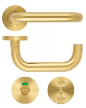 Click Here To Enlarge This Photo Of ZCS030LL-PVDSB - Zoo Hardware 19mm Lift to Lock Return to Door Lever Set (for use with ZDL7260LL only) PVD Satin Brass