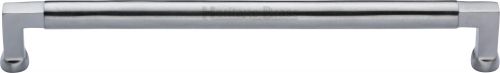Click Here To Enlarge This Photo Of C0312 254-SC Heritage Brass Cabinet Pull Bauhaus Design 254mm ctc Satin Chrome Finish