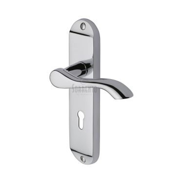 Click Here To Enlarge This Photo Of SC-7350-PC M.Marcus Sorrento Door Handle Lever Lock Aurora Design Polished Chrome Finish