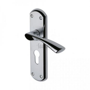Click Here To Enlarge This Photo Of SC-7648-AP M.Marcus Sorrento Door Handle Euro Profile Plate Atlanta Design Apollo Finish
