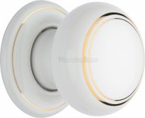 6010-PR Heritage Brass Gold Line Mortice Knob with Porcelain Base