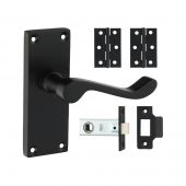 TIMCO 200818 - Matt Black Victorian Scroll Internal Door Latch Packs