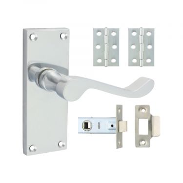 Click Here To Enlarge This Photo Of TIMCO 200753 - Satin Chrome Victorian Scroll Internal Door Latch Packs
