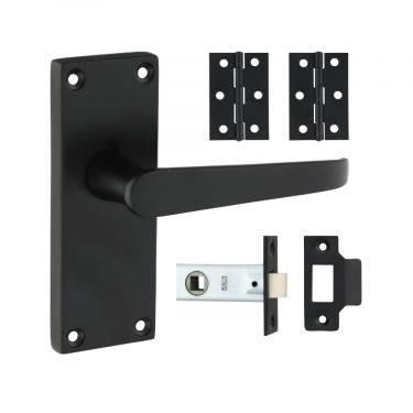Click Here To Enlarge This Photo Of TIMCO 200952 - Matt Black Victorian Straight Internal Door Latch Packs