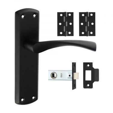 Click Here To Enlarge This Photo Of TIMCO 200397 - Matt Black 'Zeta' Internal Door Latch Packs