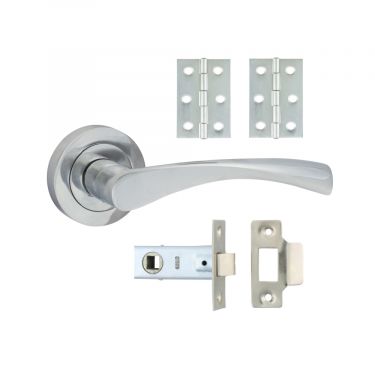 Click Here To Enlarge This Photo Of TIMCO 200403 - Polished Chrome 'Edleston' Lever on Rose Internal Door Latch Packs