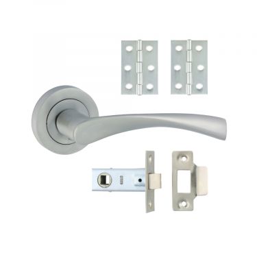 Click Here To Enlarge This Photo Of TIMCO 200352 - Satin Chrome 'Edleston' Lever on Rose Internal Door Latch Packs