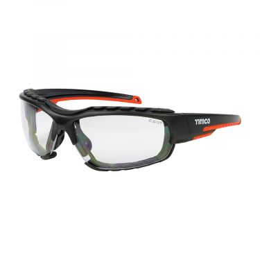Click Here To Enlarge This Photo Of TIMCO - 770123 - Sports Style Safety Glasses - With Foam Dust Guard - Clear