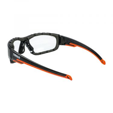 Click Here To Enlarge This Photo Of TIMCO - 770123 - Sports Style Safety Glasses - With Foam Dust Guard - Clear