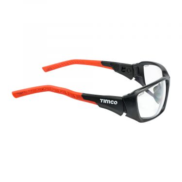 Click Here To Enlarge This Photo Of TIMCO - 770401 - Sports Style Safety Glasses - With Adjustable Temples - Clear