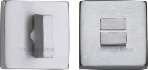 Click Here To Enlarge This Photo Of SQ4035-SC Heritage Brass Square Thumbturn & Emergency Release Satin Chrome Finish