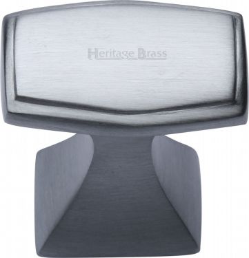Click Here To Enlarge This Photo Of C0333 32-SC Heritage Brass Cabinet Knob Deco Design 32mm Satin Chrome Finish