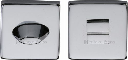 Click Here To Enlarge This Photo Of SQ4043-PC Heritage Brass Square Thumbturn & Emergency Release Polished Chrome Finish