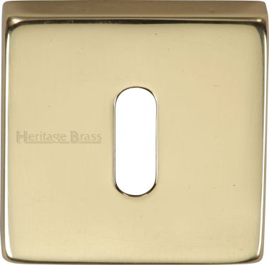 Click Here To Enlarge This Photo Of SQ5002-PB Heritage Brass Square Key Escutcheon Polished Brass Finish