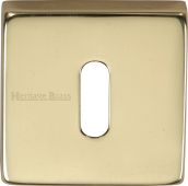 SQ5002-PB Heritage Brass Square Key Escutcheon Polished Brass Finish