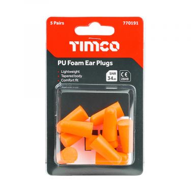Click Here To Enlarge This Photo Of TIMCO - PU Foam 34.0dB Ear Plugs