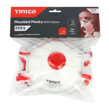 Click Here To Enlarge This Photo Of TIMCO - FFP3 Moulded Masks with Valve