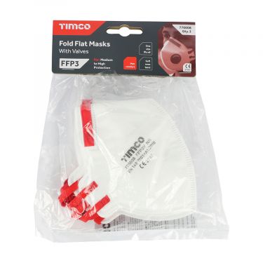 Click Here To Enlarge This Photo Of TIMCO - FFP3 Fold Flat Masks with Valve