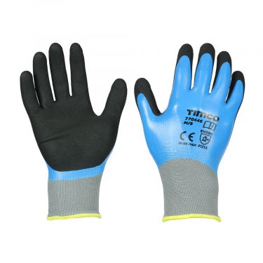 Click Here To Enlarge This Photo Of TIMCO - Waterproof Grip Gloves - Sandy Nitrile Foam Coated Polyester