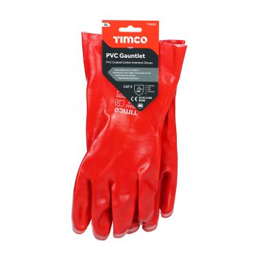 Click Here To Enlarge This Photo Of TIMCO - 770333 - PVC Gauntlets - PVC Coated Cotton Interlock (XL)