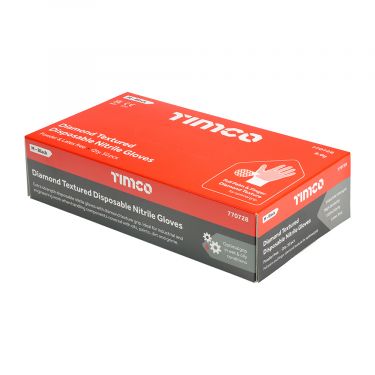 Click Here To Enlarge This Photo Of TIMCO - Diamond Textured Disposable Nitrile Gloves - Box of 50