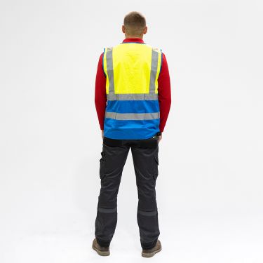 Click Here To Enlarge This Photo Of TIMCO - Hi-Visibility Executive Vest - Yellow & Navy Blue