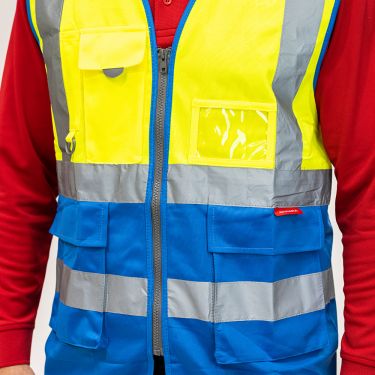 Click Here To Enlarge This Photo Of TIMCO - Hi-Visibility Executive Vest - Yellow & Navy Blue