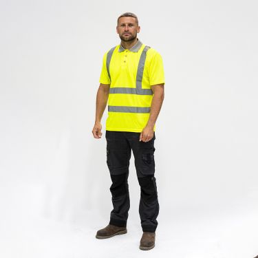 Click Here To Enlarge This Photo Of TIMCO - Hi-Visibility Polo Shirt - Short Sleeve - Yellow