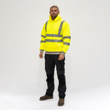 Click Here To Enlarge This Photo Of TIMCO - Hi-Visibility Sweatshirt with Hood - Yellow