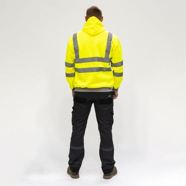 Click Here To Enlarge This Photo Of TIMCO - Hi-Visibility Sweatshirt with Hood - Yellow
