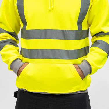 Click Here To Enlarge This Photo Of TIMCO - Hi-Visibility Sweatshirt with Hood - Yellow