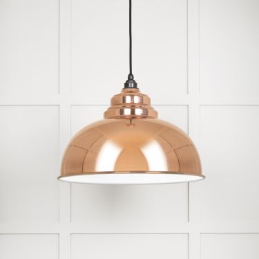 Click Here To Enlarge This Photo Of 49508 From The Anvil White Gloss Harborne Pendant in Copper Accent