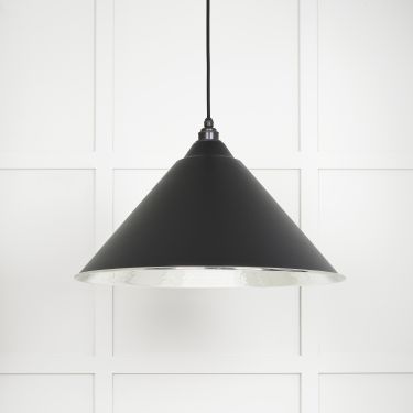 Click Here To Enlarge This Photo Of 45433EB From The Anvil Hammered Nickel Hockley Pendant in Elan Black Hammered Nickel